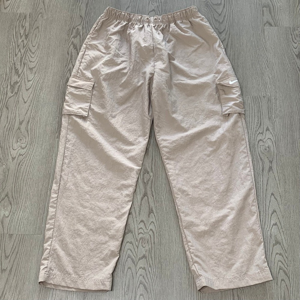 Nike‎ Sportswear Essential Baggy High-rise Woven Cargo Pants Khaki Nylon Large